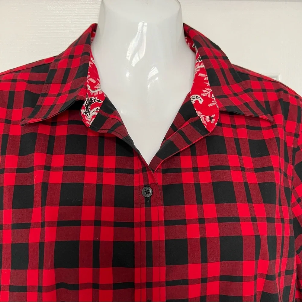 Chaps Plaid Button Down Women’s Shirt/ size L - Picture 6 of 11